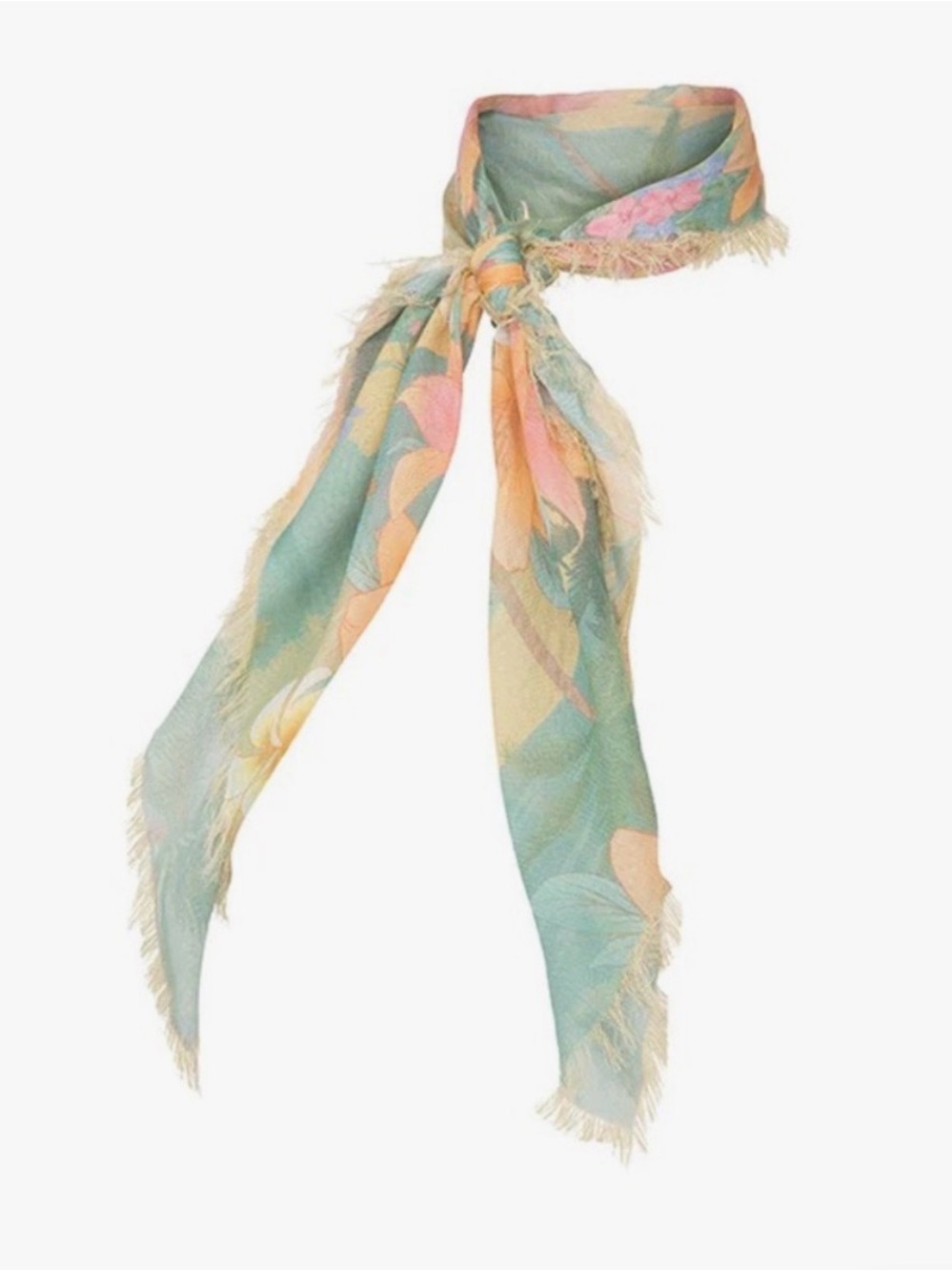 Spell Floral Lightweight Scarf in Mint, Pink & Cream